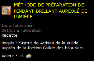 Méthode de préparation de pendant brillant auréolé de lumière