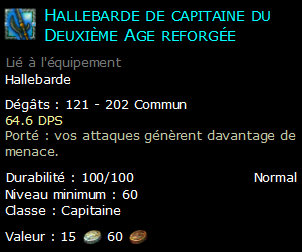 Hallebarde de capitaine du Deuxième Age reforgée