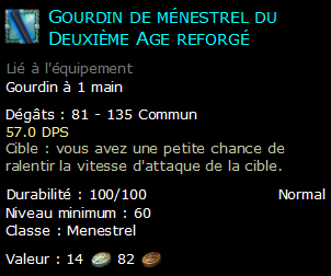 Gourdin de ménestrel du Deuxième Age reforgé