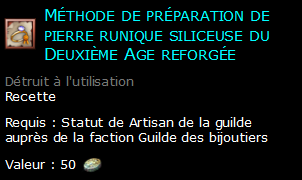 Méthode de préparation de pierre runique siliceuse du Deuxième Age reforgée