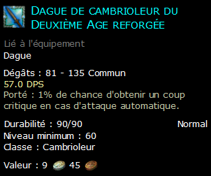 Dague de cambrioleur du Deuxième Age reforgée