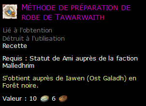 Méthode de préparation de robe de Tawarwaith