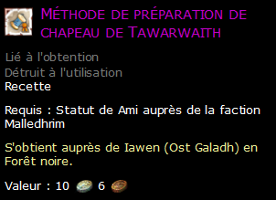 Méthode de préparation de chapeau de Tawarwaith