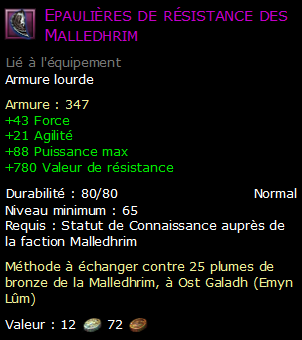 Epaulières de résistance des Malledhrim