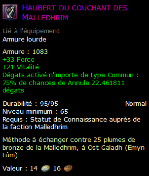 Haubert du couchant des Malledhrim