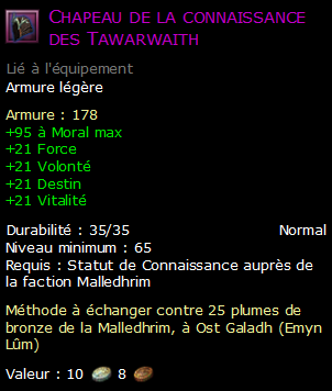 Chapeau de la connaissance des Tawarwaith