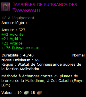 Jambières de puissance des Tawarwaith