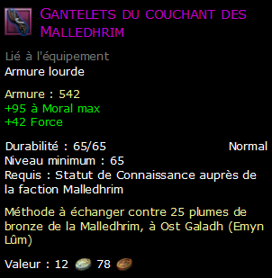 Gantelets du couchant des Malledhrim