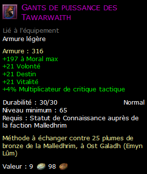 Gants de puissance des Tawarwaith