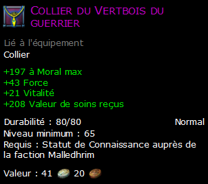 Collier du Vertbois du guerrier