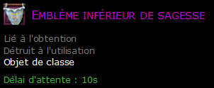 Emblème inférieur de sagesse