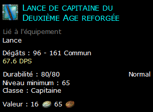 Lance de capitaine du Deuxième Age reforgée