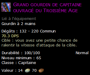 Grand gourdin de capitaine ouvragé du Troisième Age