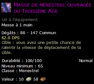 Masse de ménestrel ouvragée du Troisième Age