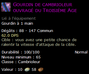 Gourdin de cambrioleur ouvragé du Troisième Age