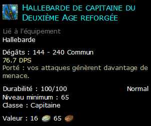 Hallebarde de capitaine du Deuxième Age reforgée