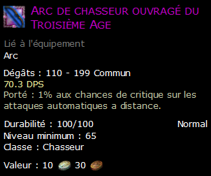 Arc de chasseur ouvragé du Troisième Age