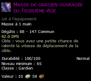 Masse de gardien ouvragée du Troisième Age