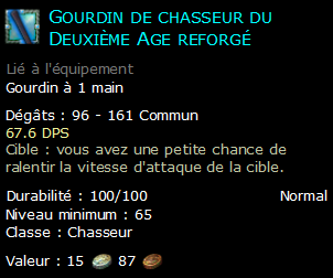 Gourdin de chasseur du Deuxième Age reforgé