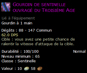 Gourdin de sentinelle ouvragé du Troisième Age