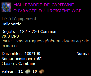 Hallebarde de capitaine ouvragée du Troisième Age