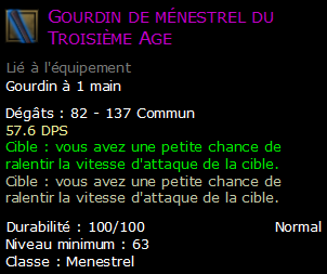 Gourdin de ménestrel du Troisième Age