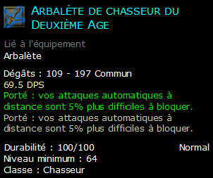 Arbalète de chasseur du Deuxième Age