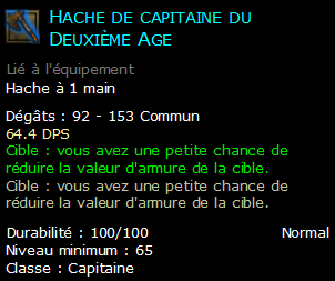 Hache de capitaine du Deuxième Age