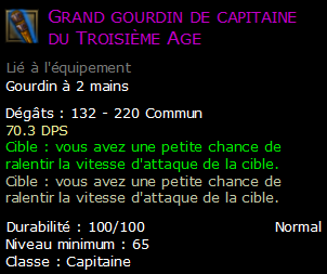 Grand gourdin de capitaine du Troisième Age