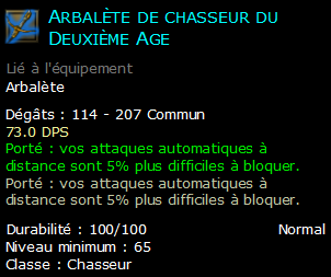 Arbalète de chasseur du Deuxième Age