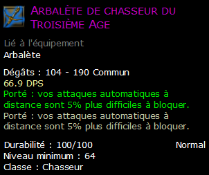 Arbalète de chasseur du Troisième Age