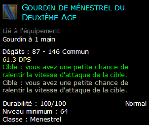 Gourdin de ménestrel du Deuxième Age