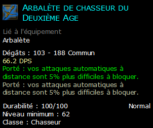 Arbalète de chasseur du Deuxième Age