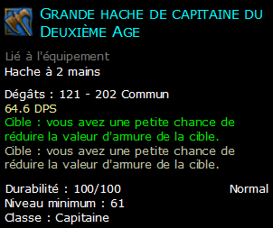 Grande hache de capitaine du Deuxième Age