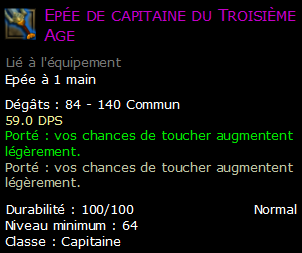 Epée de capitaine du Troisième Age