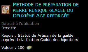 Méthode de préparation de pierre runique glacée du Deuxième Age reforgée