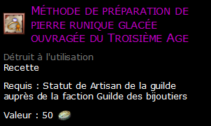 Méthode de préparation de pierre runique glacée ouvragée du Troisième Age