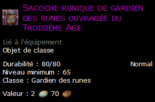 Sacoche runique de gardien des runes ouvragée du Troisième Age