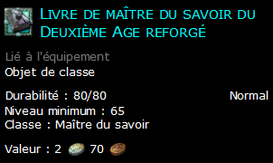 Livre de maître du savoir du Deuxième Age reforgé