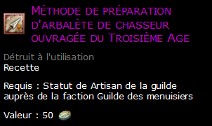 Méthode de préparation d'arbalète de chasseur ouvragée du Troisième Age