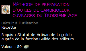 Méthode de préparation d'outils de cambrioleur ouvragés du Troisième Age