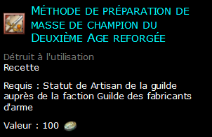 Méthode de préparation de masse de champion du Deuxième Age reforgée