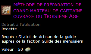 Méthode de préparation de grand marteau de capitaine ouvragé du Troisième Age