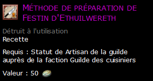 Méthode de préparation de Festin d'Ethuilwereth