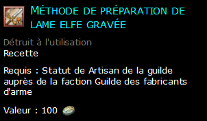 Méthode de préparation de lame elfe gravée