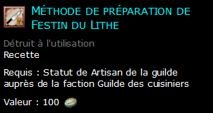 Méthode de préparation de Festin du Lithe