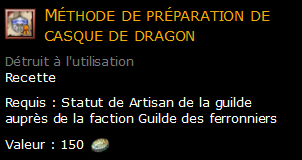 Méthode de préparation de casque de dragon