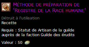 Méthode de préparation de 'Registre de la Race humaine'