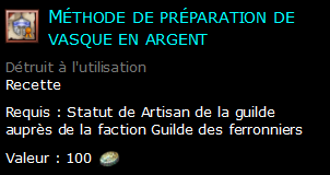 Méthode de préparation de vasque en argent