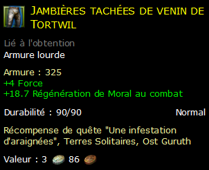 Jambières tachées de venin de Tortwil